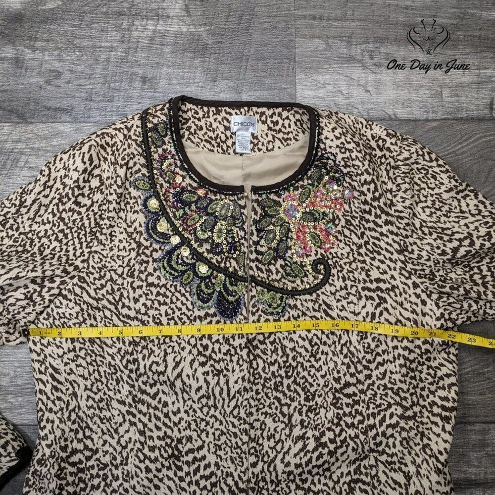 Chico's Sequin Hook And Loop Closure Jacket Size … - image 3